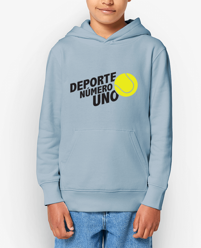 Sweatshirt à capuche écoresponsable enfant Deporte Número Uno Tennis Par tunetoo