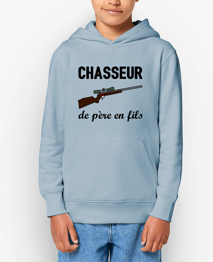 Sweatshirt à capuche écoresponsable enfant Chasseur de père en fils Par tunetoo