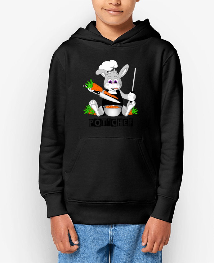 Sweatshirt à capuche écoresponsable enfant Lapin Pot'Chef Par Nature et Légendes