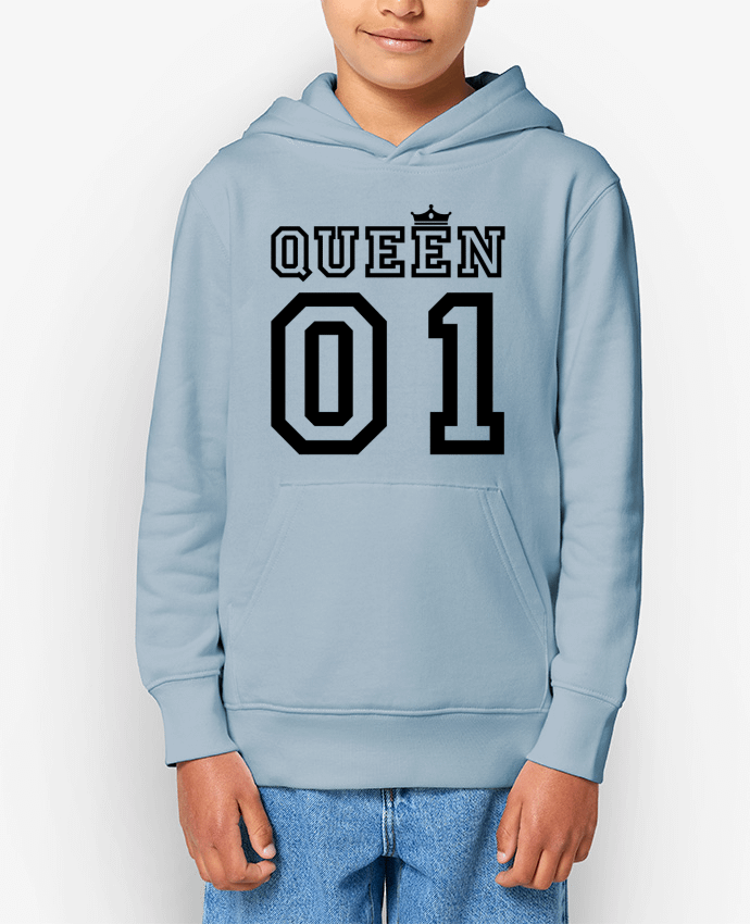 Sweatshirt à capuche écoresponsable enfant Queen 01 Par tunetoo