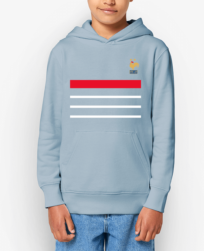 Sweatshirt à capuche écoresponsable enfant La France Champion du monde 2018 rétro Par Mhax