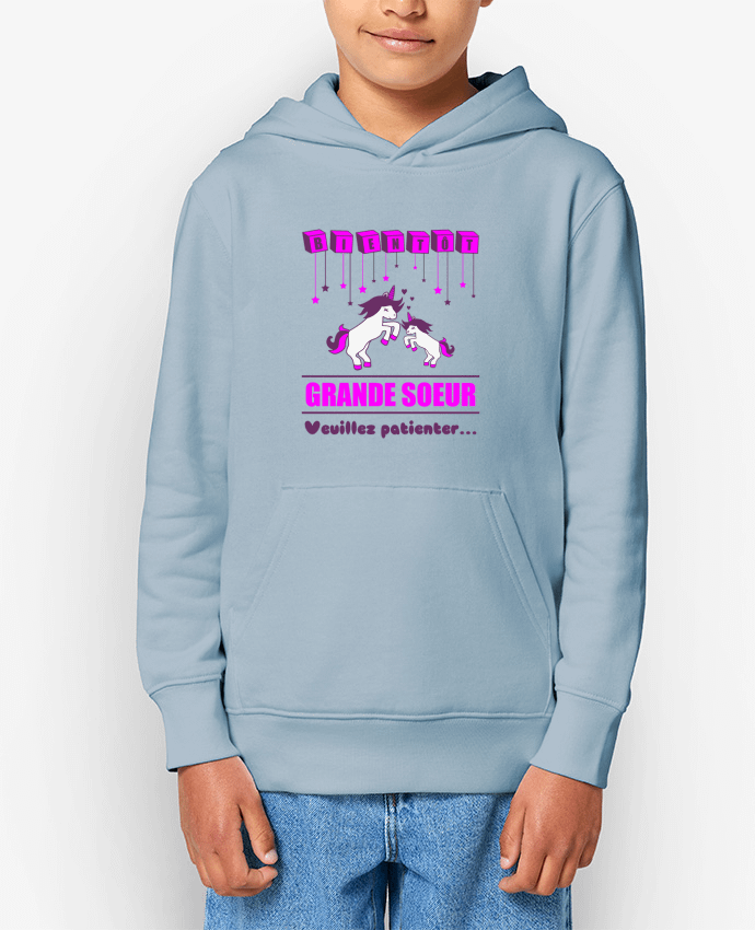 Sweat enfant Bientôt Grande Soeur, licorne Par Benichan