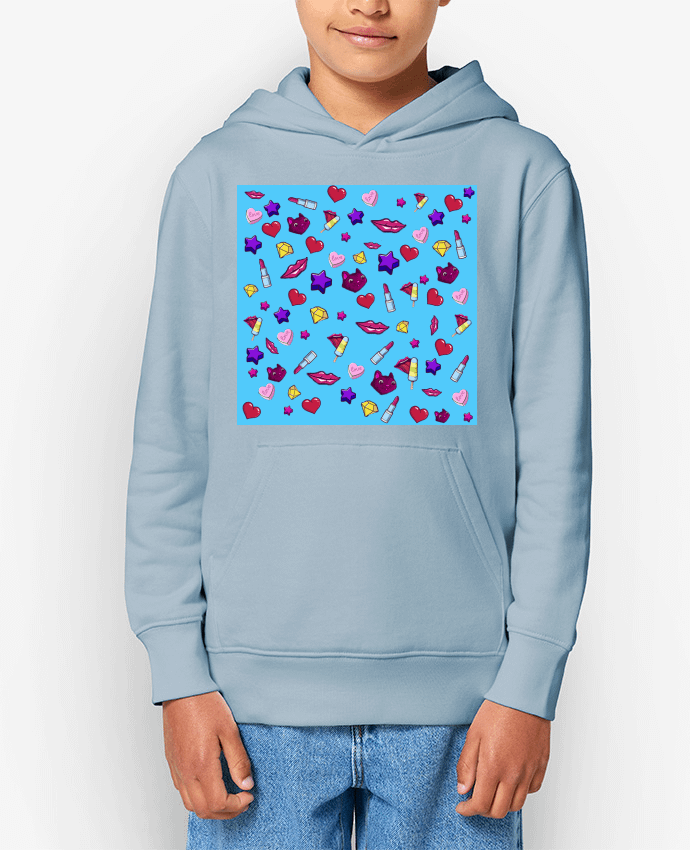 Sweatshirt à capuche écoresponsable enfant Fashion Girl - Digital Pattern 1 Par inchauspe