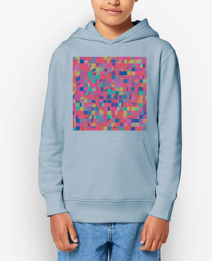 Sweatshirt à capuche écoresponsable enfant Pink Check Par L'Homme Sandwich