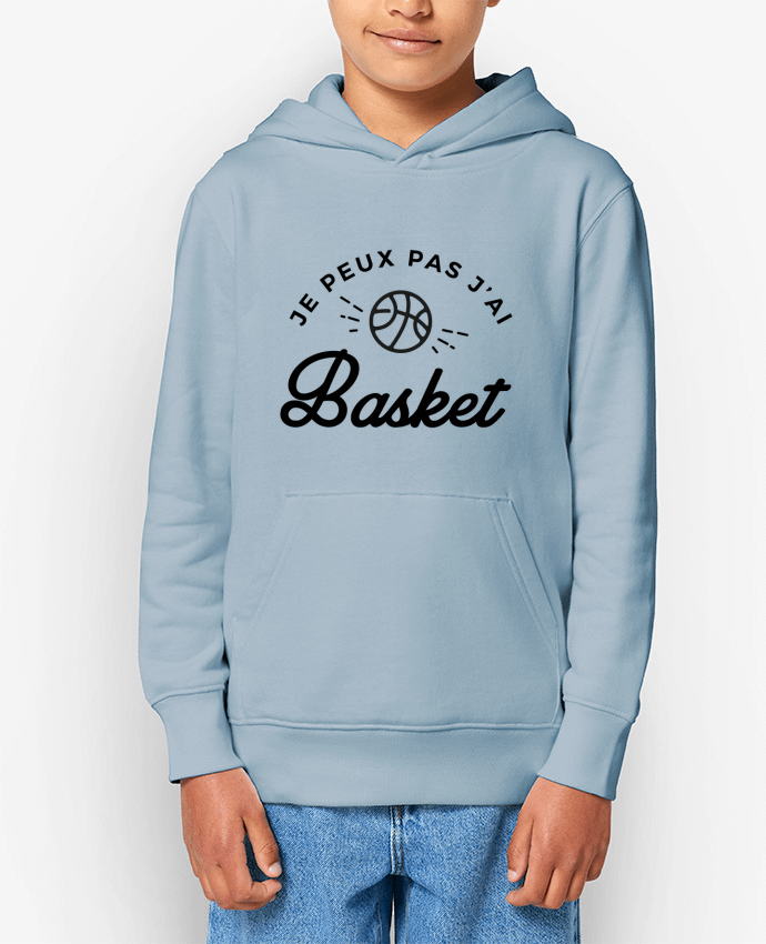 Sweatshirt à capuche écoresponsable enfant Je peux pas j'ai Basket Par Nana