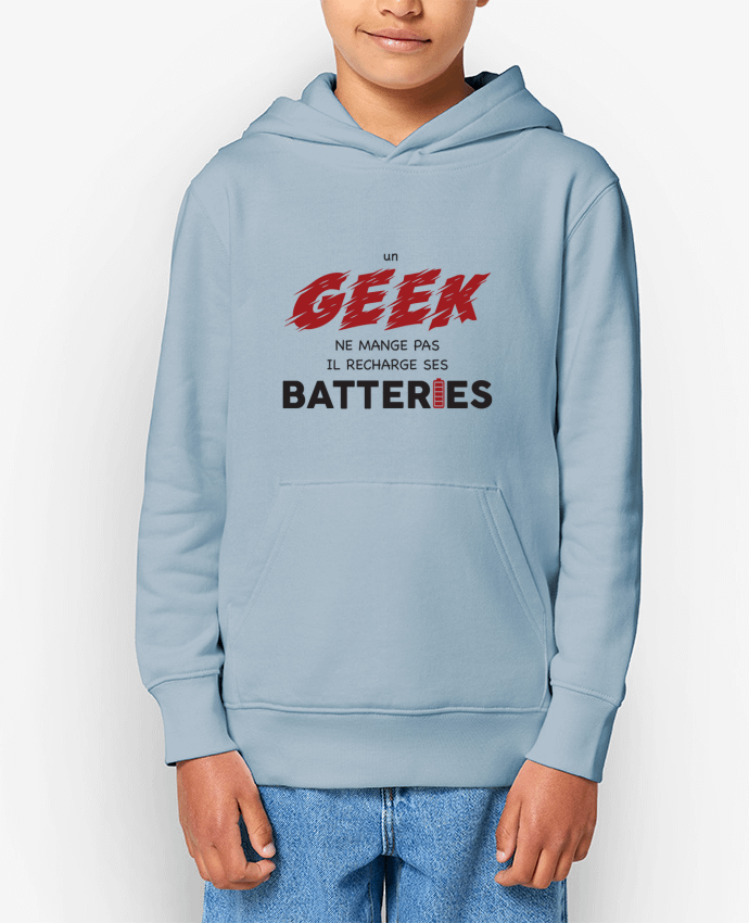 Sweat enfant Un geek ne mange pas, il recharge ses batteries Par tunetoo