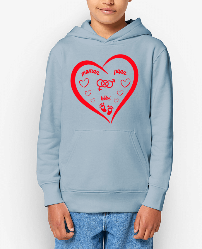Sweat enfant NAISSANCE BEBE COEUR ROUGE DE FAMILLE MAMAN PAPA BEBE Par LIAMRIVIERART