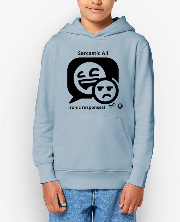 Sweat enfant HUMOUR GEEK INTELLIGENCE ARTIFICIELLE NOIR  ET BLANC MOTIF UNIQUE Par LIAMRIVIERART