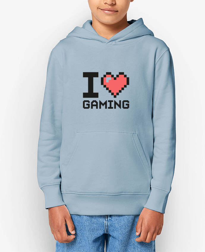 Sweatshirt à capuche écoresponsable enfant I LOVE GAMING Par Mr moutön