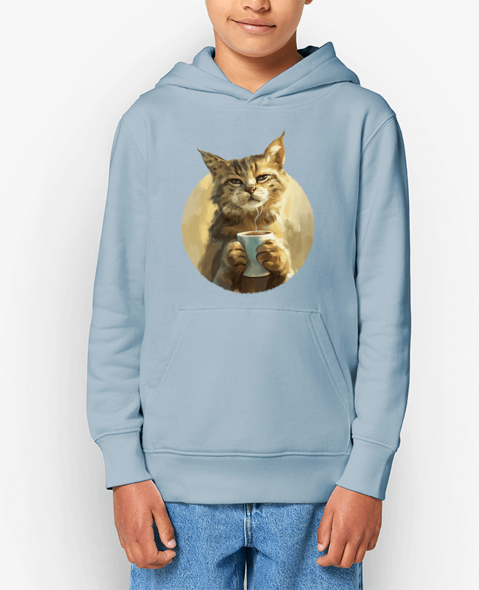 Sweat enfant Illustration de Chat avec sa tasse de café Par KronoArt
