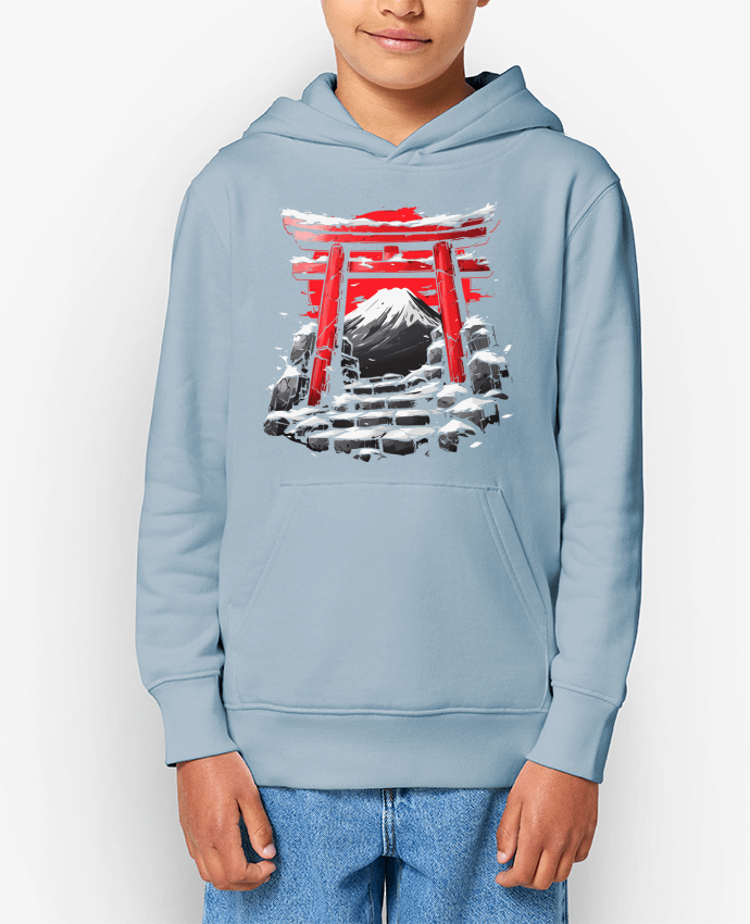 Sweat enfant Temple Japonnais et Mont Fuji Par KronoArt