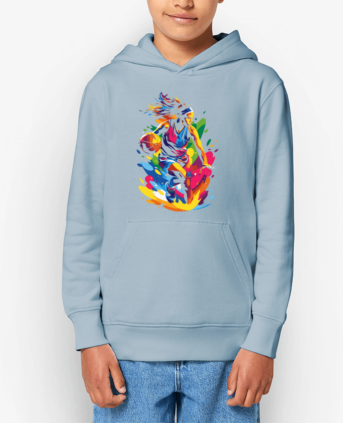 Sweat enfant Femme qui fait du basket Par KronoArt