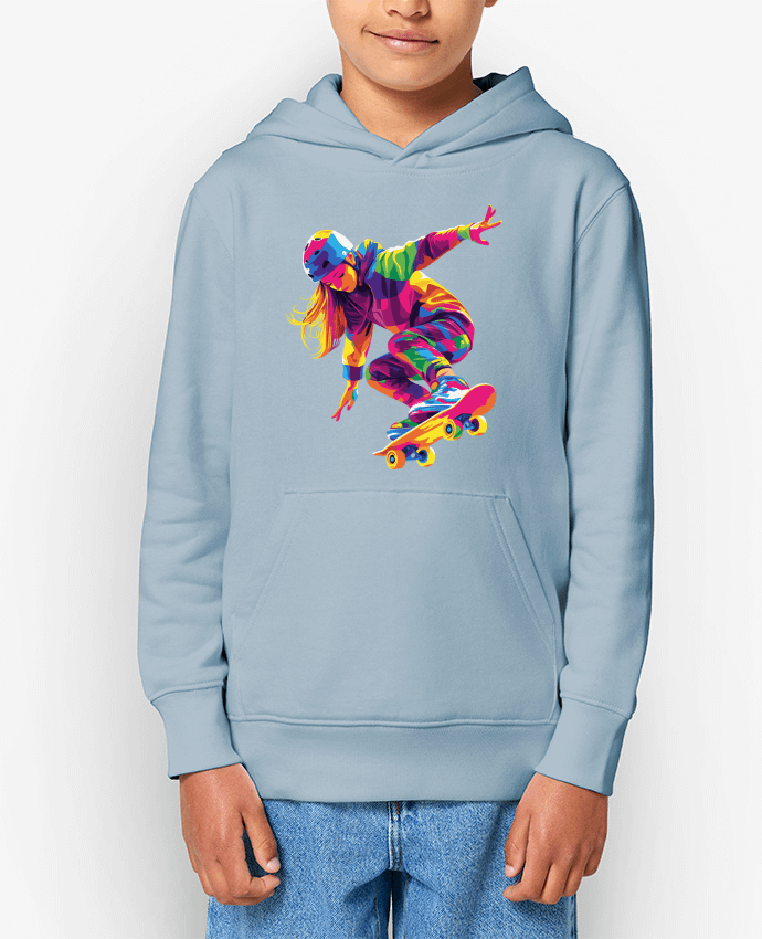 Sweat enfant Femme qui fait du Skate Par KronoArt