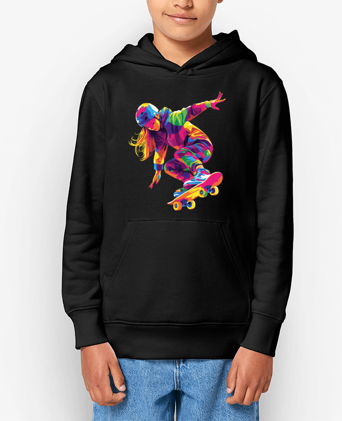 Sweat enfant Femme qui fait du Skate Par KronoArt