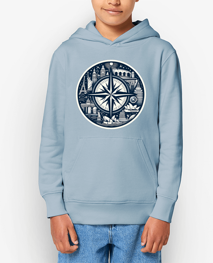Sweatshirt à capuche écoresponsable enfant L'étoile du monde Par Killmooze