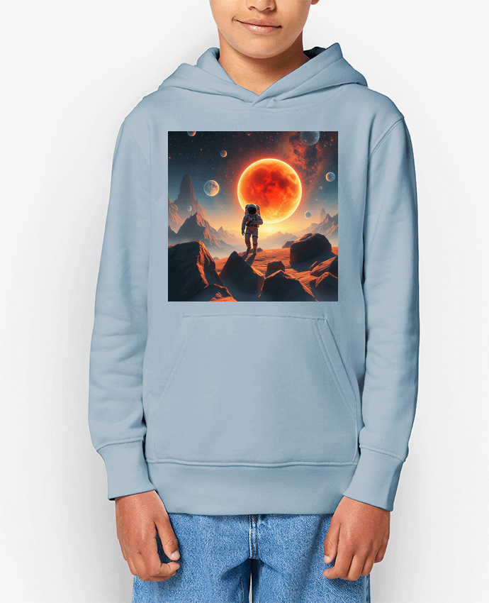 Sweatshirt à capuche écoresponsable enfant space Par design.aurora