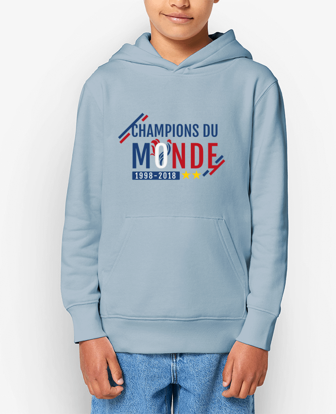 Sweatshirt à capuche écoresponsable enfant Champions du monde Par Treiicy