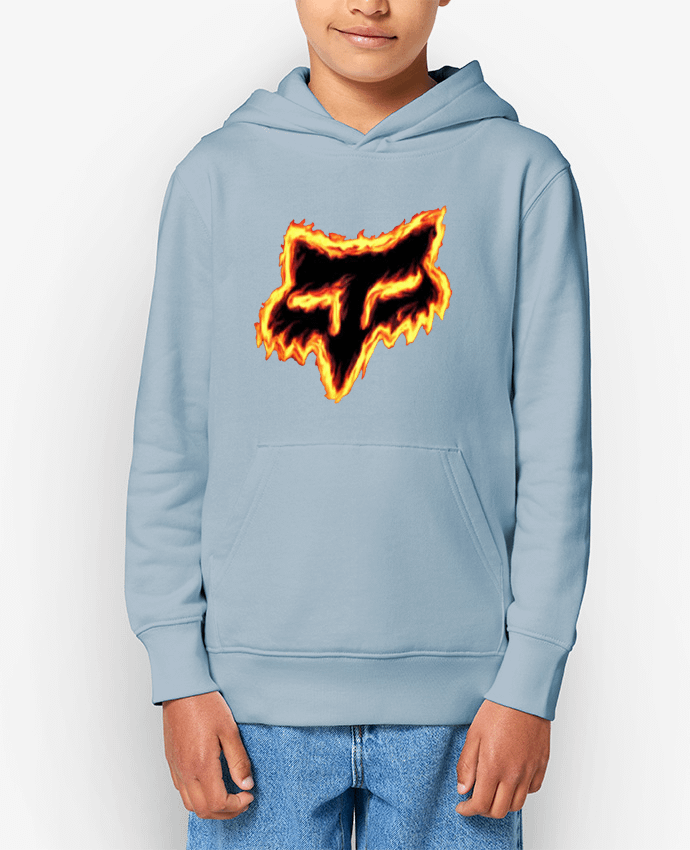Sweatshirt à capuche écoresponsable enfant Renard de feu Par PopsQc