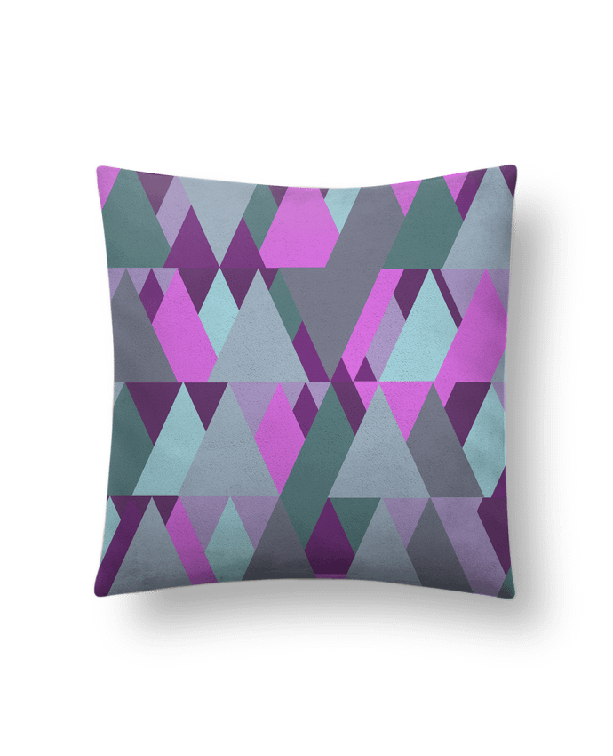 Coussin suédine Geomix bleu par Les Caprices de Filles