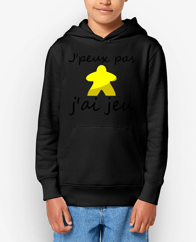 Sweat enfant j'peux pas j'ai jeu meeple jaune Par Le Repaire des Joueurs