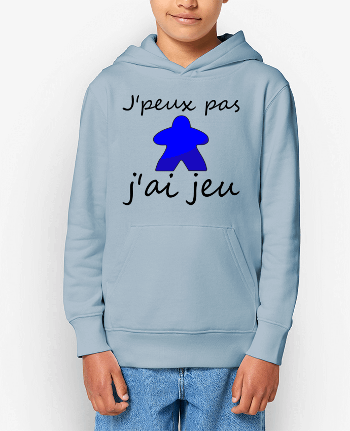 Sweat enfant j'peux pas j'ai jeu meeple bleu Par Le Repaire des Joueurs