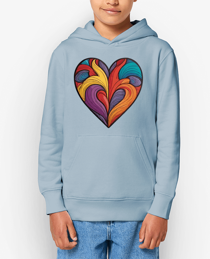 Sweat enfant COEUR MULTICOLORE Par 33designerarte