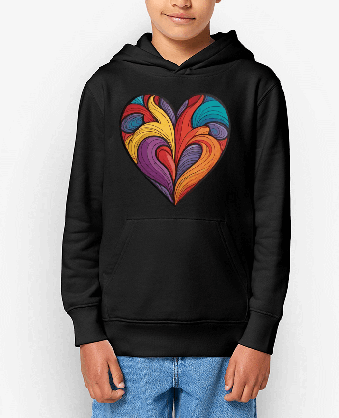 Sweat enfant COEUR MULTICOLORE Par 33designerarte