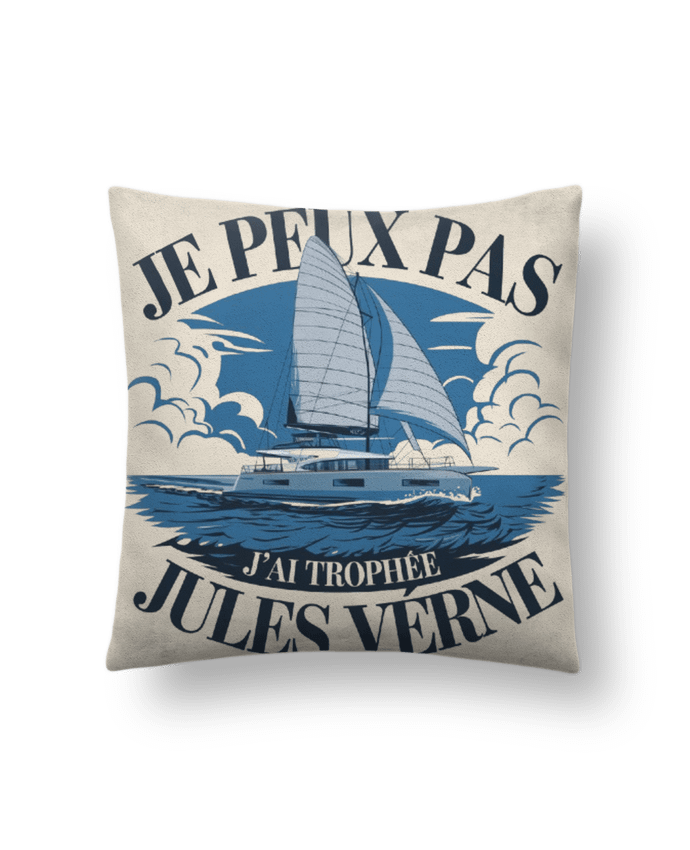Coussin suédine je peux pas j'ai trophée  Jules verne par bwilfy