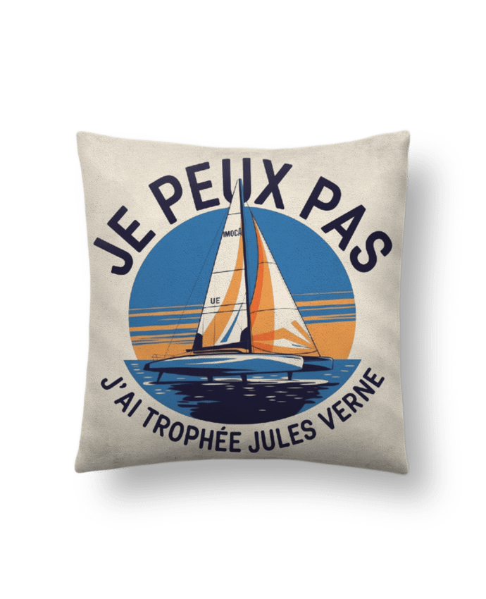 Coussin suédine je peux pas j'ai trophée Jules verne par bwilfy