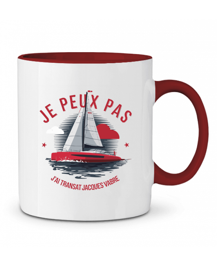 Mug bicolore je peux pas j'ai transat Jacques Vabre bwilfy