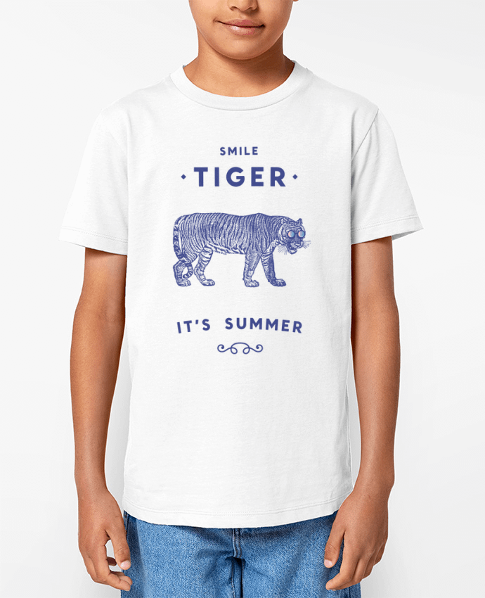 T-shirt Enfant Smile Tiger Par Florent Bodart