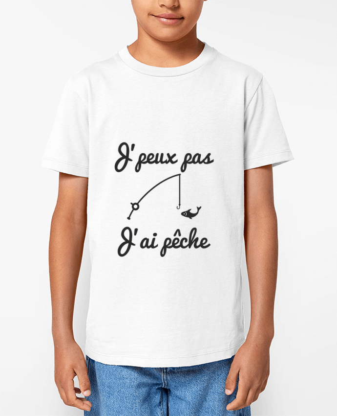 T-shirt écoresponsable enfant J'peux pas j'ai pêche,tee shirt pécheur,pêcheur Par Benichan