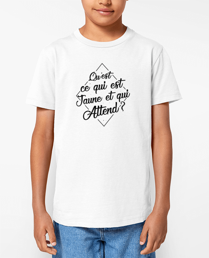 T-shirt Enfant Qu'est ce qui est jaune et qui attend ? Par tunetoo