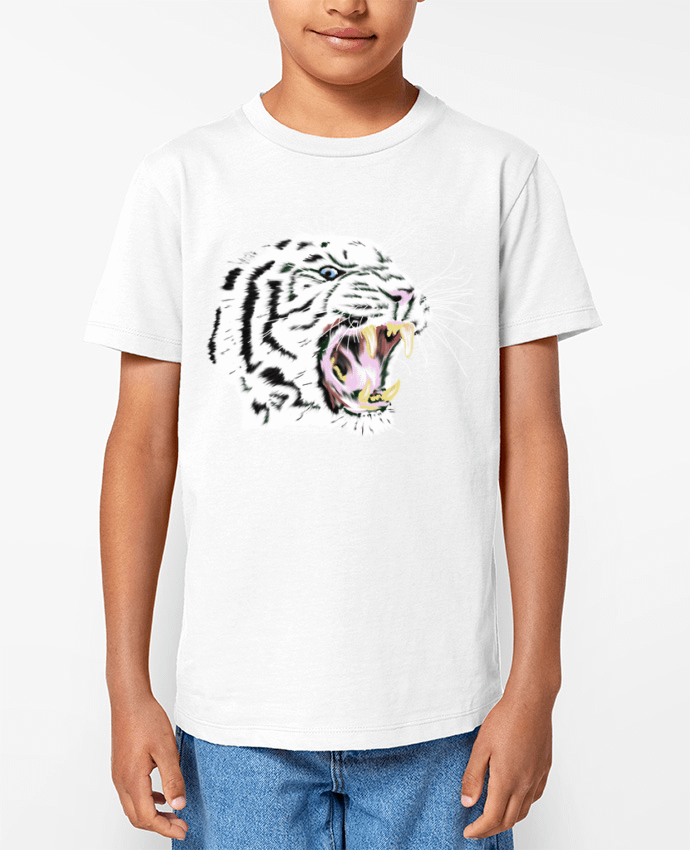 T-shirt Enfant Tigre blanc rugissant Par Cameleon