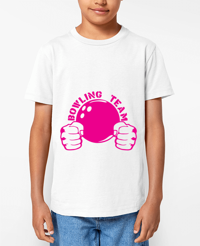 T-shirt écoresponsable enfant bowling team poing fermer logo club Par Achille