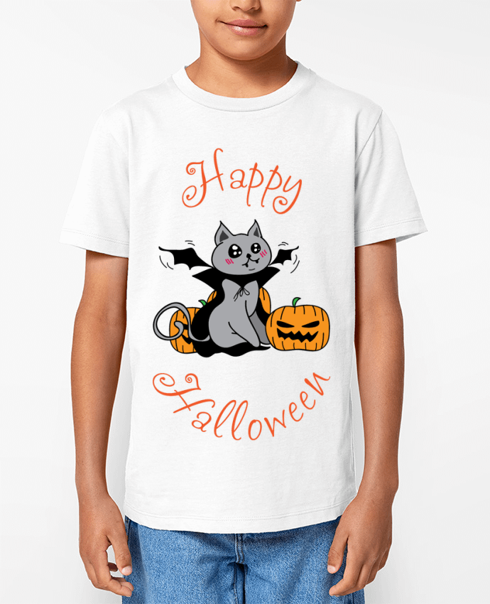 T-shirt Enfant Cut Cat Halloween - Chat vampire Par 