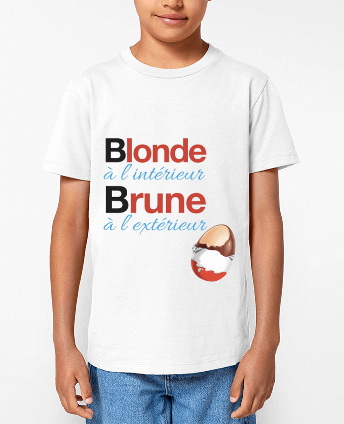 T-shirt Enfant Blonde à l'intérieur / Brune à l'extérieur Par Monidentitevisuelle