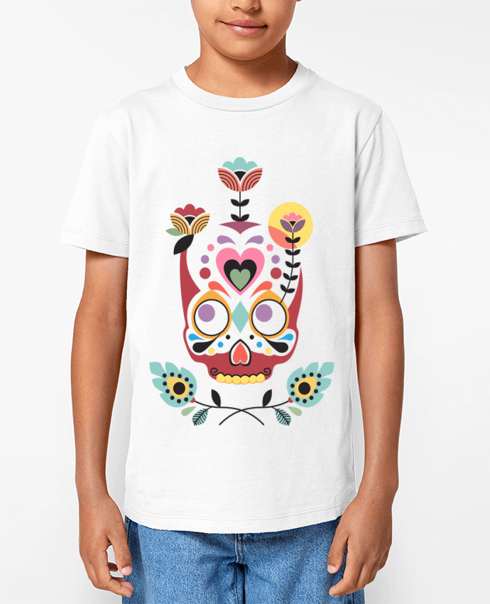 T-shirt Enfant Calavera fleurie Par Tête Au Carré