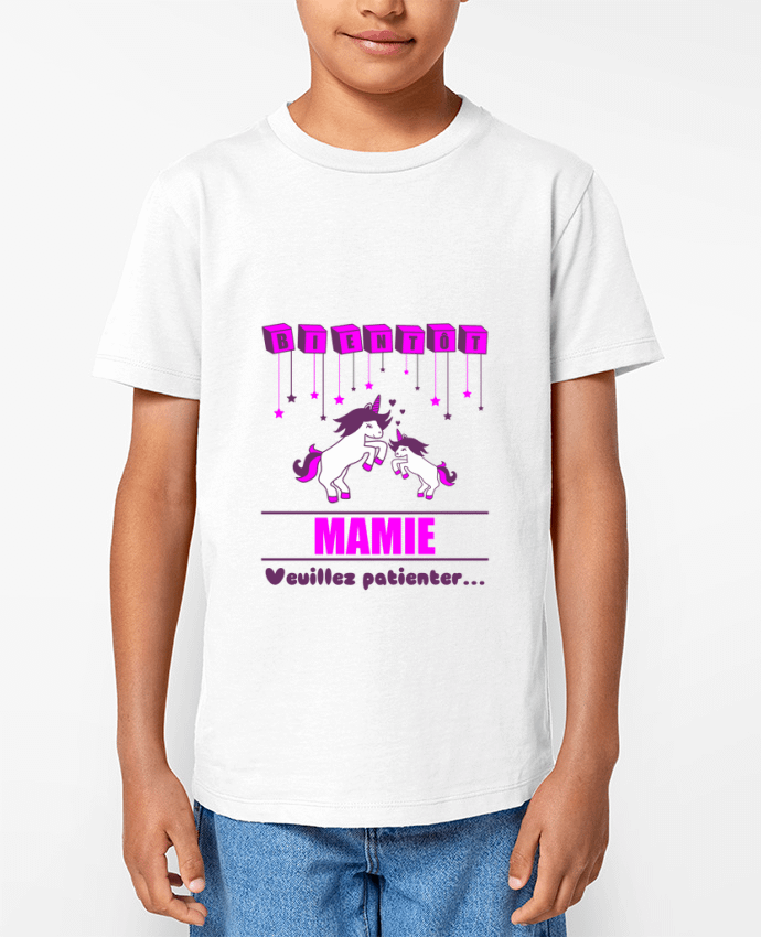 T-shirt Enfant Bientôt Mamie, licorne Par Benichan