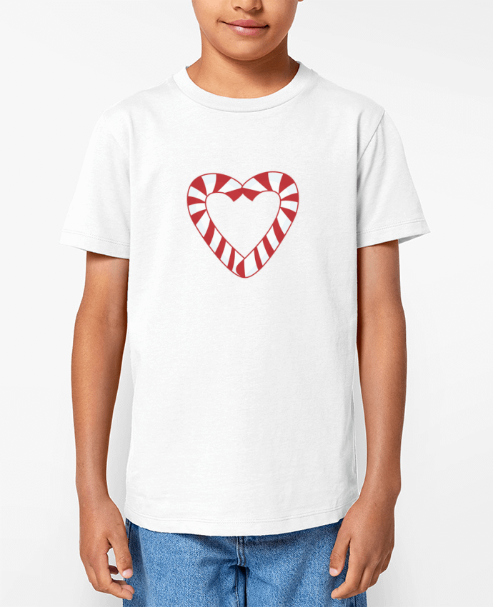 T-shirt écoresponsable enfant Christmas Candy Cane Heart Par tunetoo