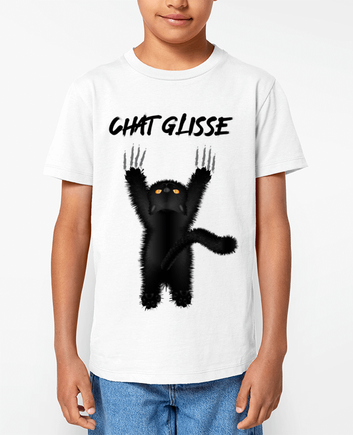 T-shirt Enfant Chat Glisse Par Nathéo