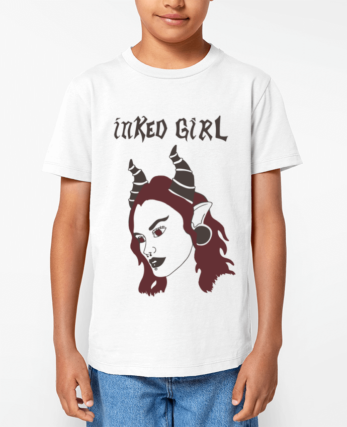T-shirt écoresponsable enfant inked girl Par Yazz