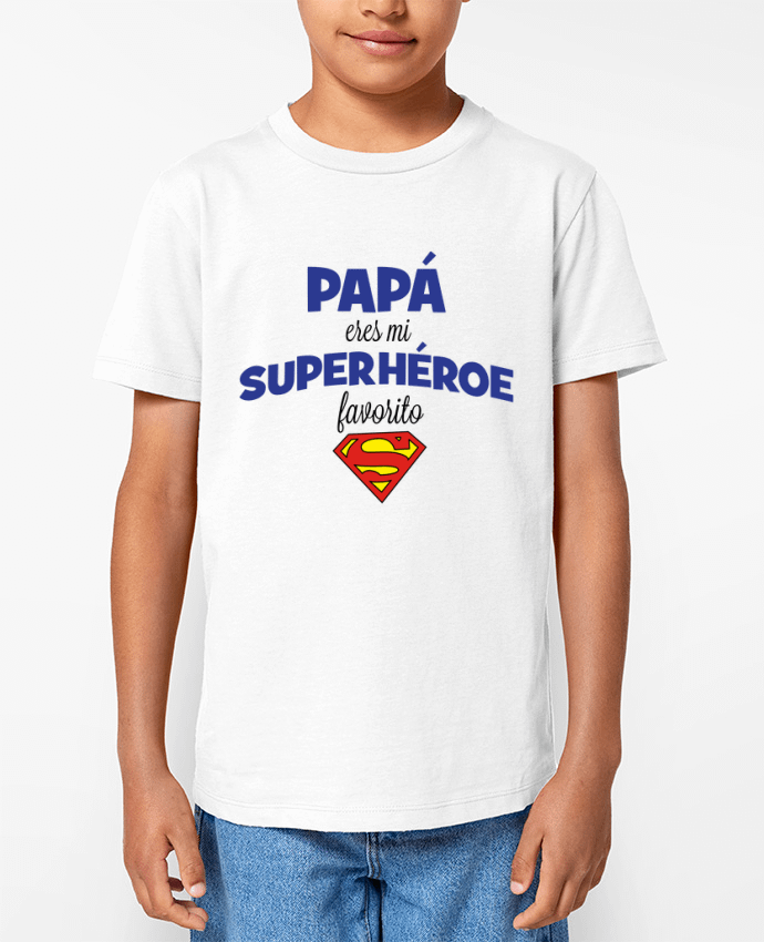 T-shirt écoresponsable enfant Papa eres mi superhéroe favorito Par tunetoo