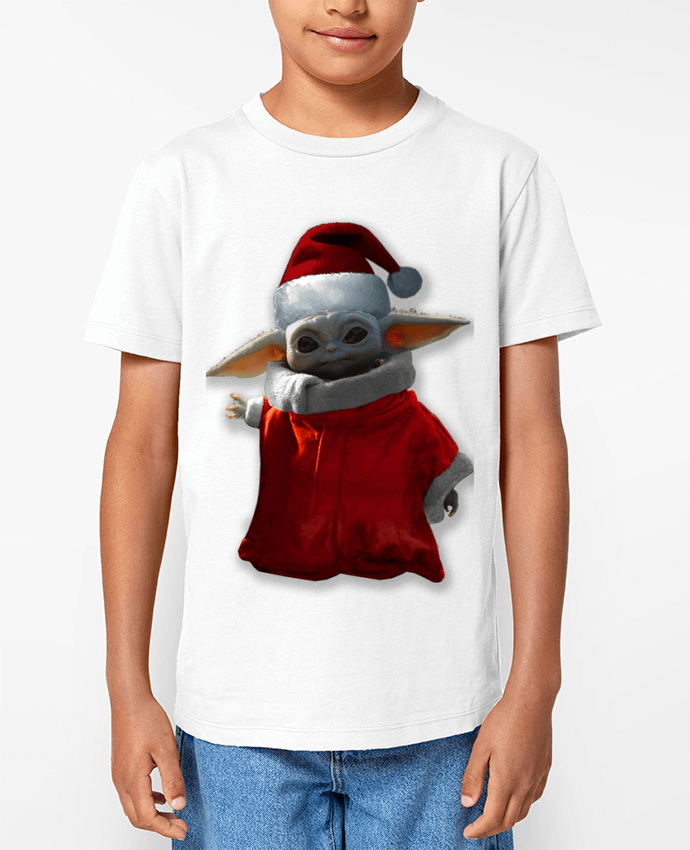 T-shirt Enfant Baby Yoda lutin de Noël Par Kaarto