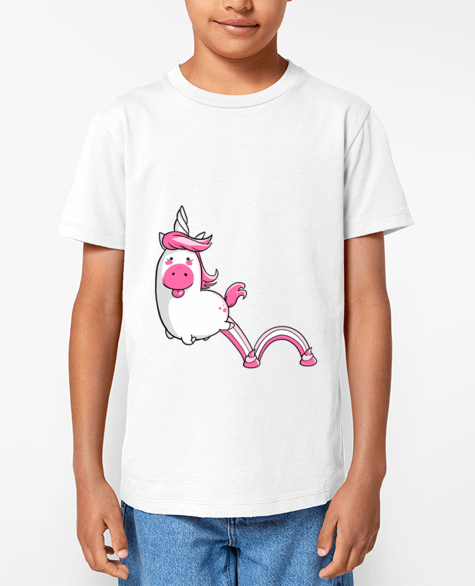 T-shirt Enfant Licorne Sautillante - Version rose Par TOMI AX
