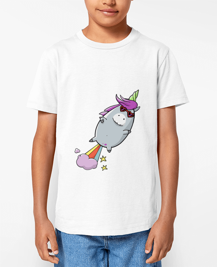 T-shirt écoresponsable enfant Licorne à propulsion naturelle Par TOMI AX