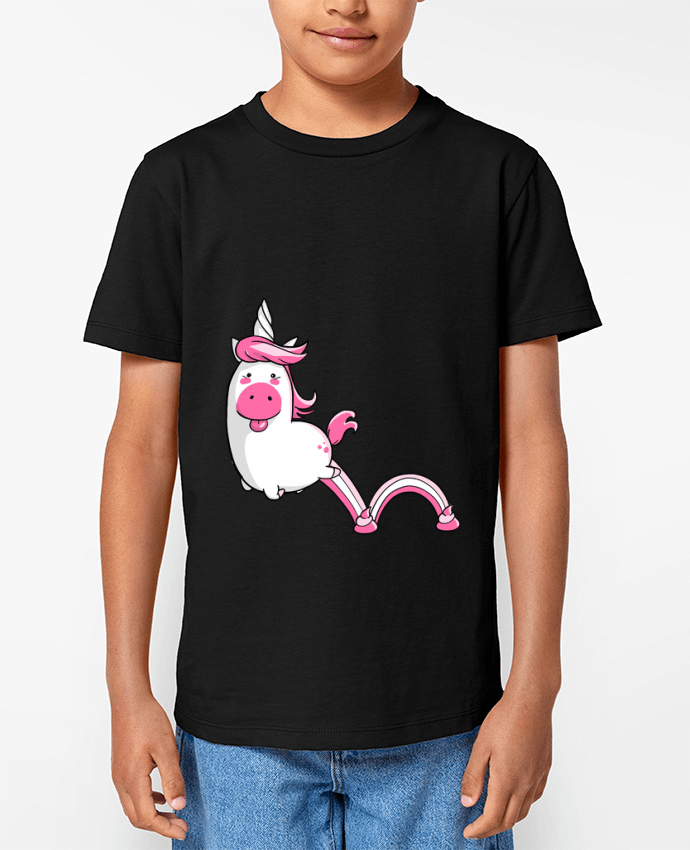 T-shirt Enfant Licorne Sautillante - Version rose Par TOMI AX