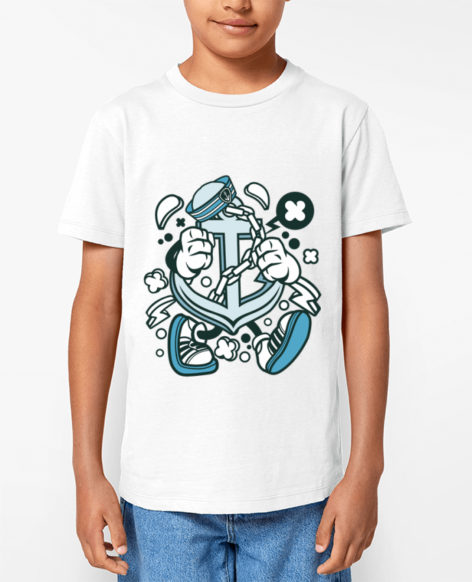 T-shirt Enfant Ancre de bateau Cartoon | By Kap Atelier Cartoon Par Kap Atelier