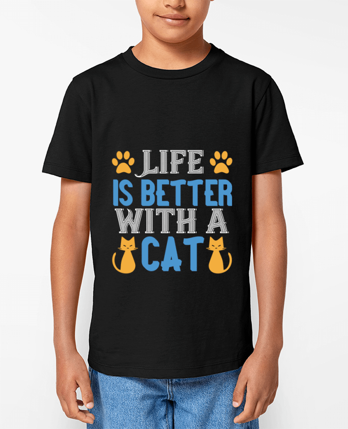 T-shirt Enfant La vie est meilleure avec un chat Par Boxsoo