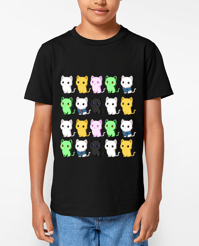 T-shirt Enfant Mini gatos de colores Par MaaxLoL